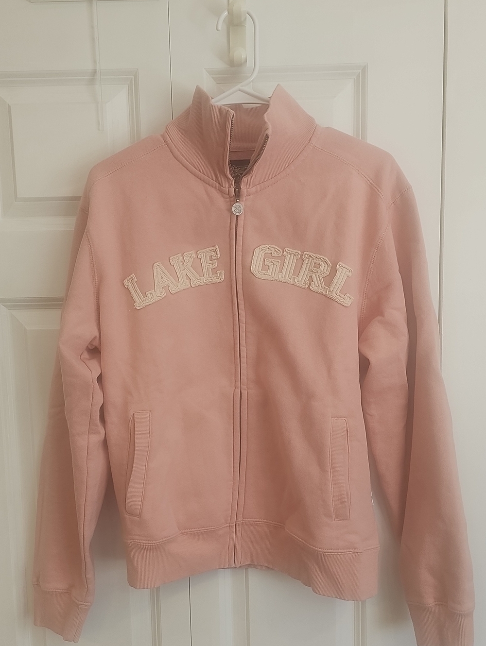 Lake Girl Pink Zip-Up Hoodie Sweatshirt - Picture 1 of 5